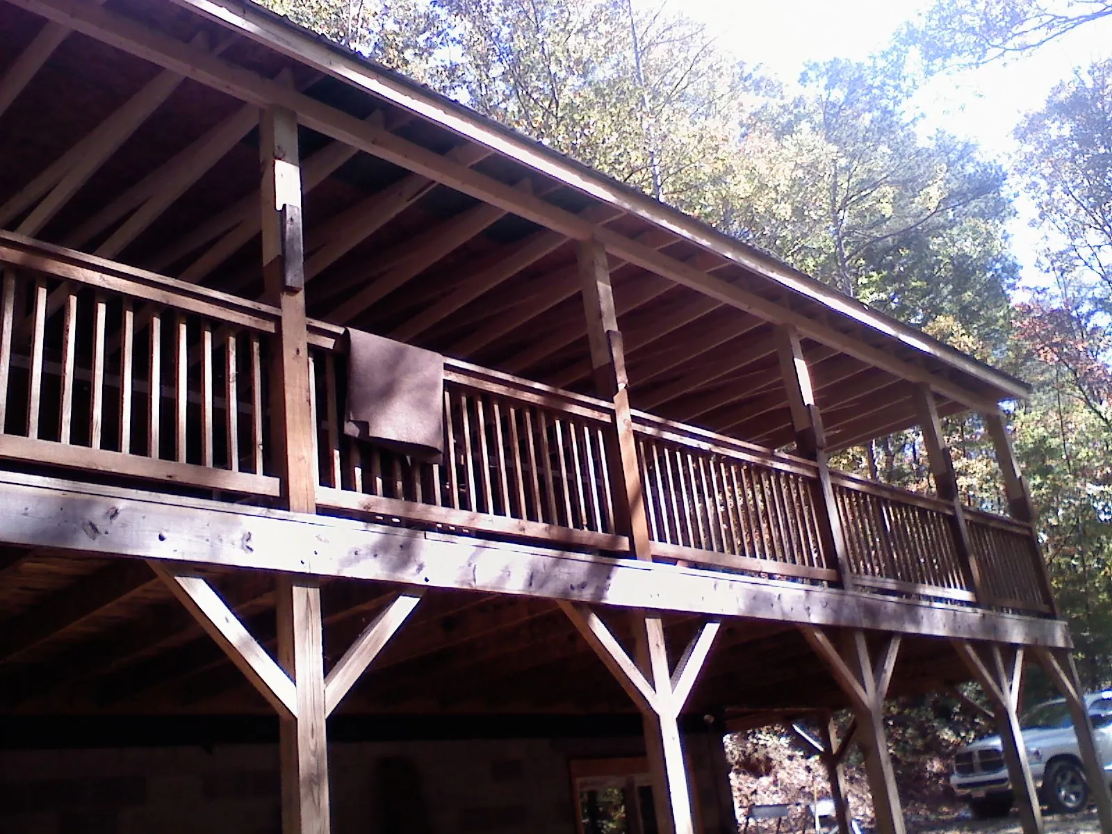 Timber framing under a new elevated porch and deck — Roof Leak Repair in Elkview by Roofing Brothers